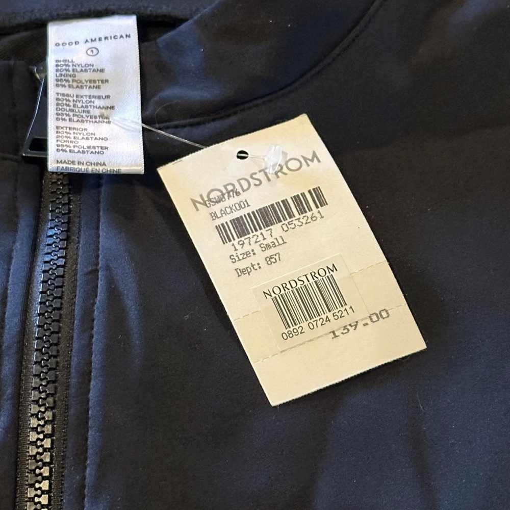 Good American Compression Zip Up Bike Suit Black Onesie Bodysuit Size Small - Picture 7 of 10